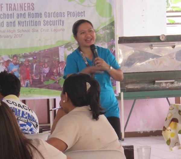 Dr. Leila S. Africa, Study Leader and Associate Professor from UPLB, discussing issues on food and nutrition