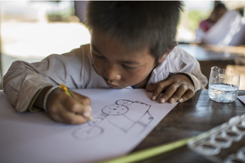 Thousands of artworks came in and were selected by WFP country offices. Photo: WFP/Rein Skullerud