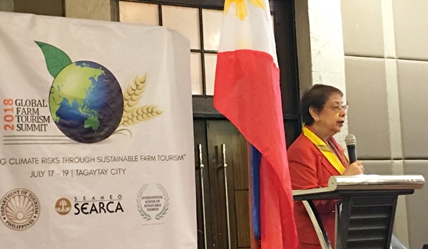 Dr. Mina T. Gabor, President, International School of Sustainable Tourism (ISST) and former Philippine Tourism Secretary, opens the summit, saying 'small farmers, big companies, medium corporations, and families asking about farm tourism. And the fact that they are asking is a big step towards the success of this event.'