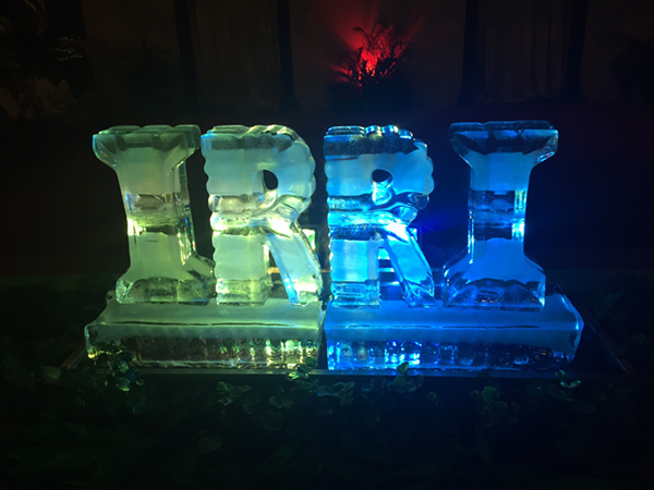 During the welcome dinner hosted by the Cambodian Ministry of Agriculture, Forestry and Fisheries, a two-foot tall ice sculpture of IRRI served as the venue centerpiece.