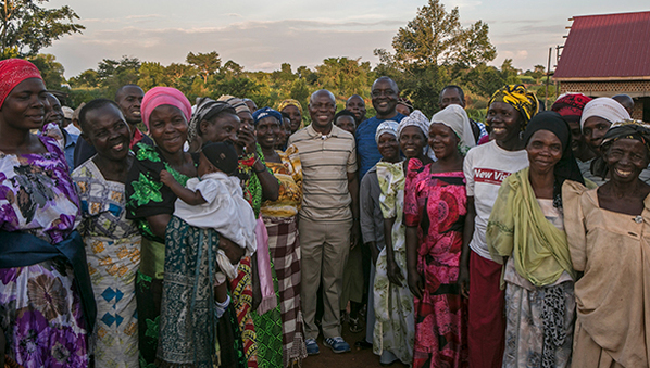 IFAD president Gilbert Houngbo during a field visit to Mayuge district, eastern Uganda  Copyright: IFAD/Edward Echwalu