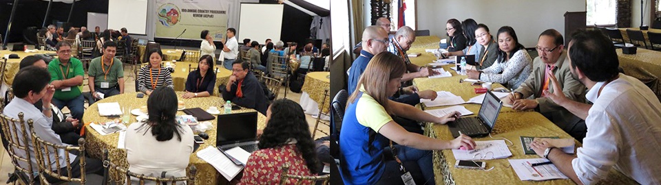 Dr. Lope Santos, Ms. Karen Quilloy, Mr. Jimmy Williams, and Dr. Burgos exchanging insights with representatives of other IFAD-funded projects in the Philippines during the breakout sessions