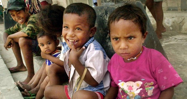 East Timorese refugee children at a camp in Tua Pukan, Kupang, Sept. 10, 2000.