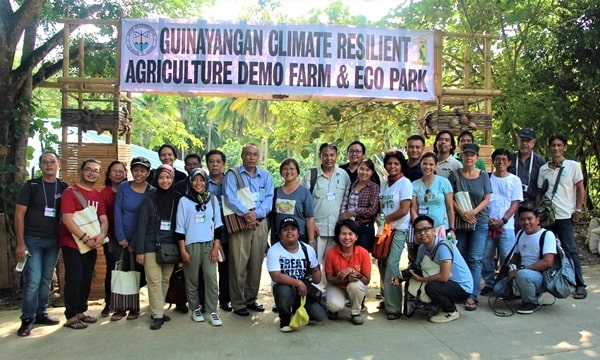 Participants at the Guinayangan Climate Resilient Agriculture Demo Farm and Eco Park during the final leg of the field visits to the Guinayangan CSV.