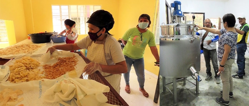 Processing facilities in Inopacan, Leyte (left) and Victoria, Oriental Mindoro (right).