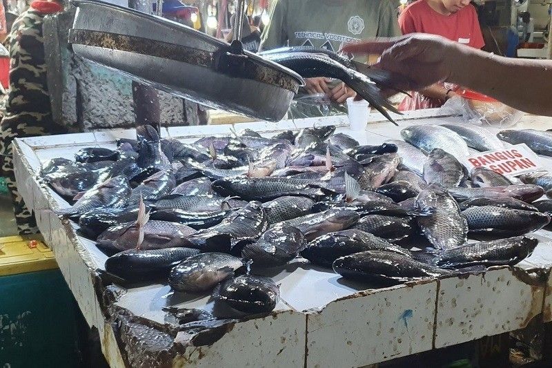 This January 13, 2020 photo shows tilapia being sold at a market.