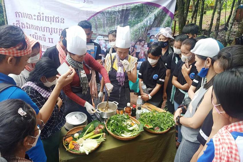 Youths participate in raising nutritional awareness in Koh Kong province on May 21. HELEN KELLER INTERNATIONAL CAMBODIA