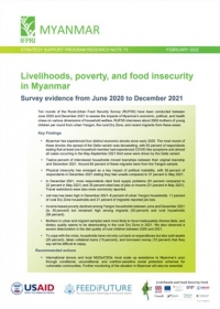 Livelihoods, poverty, and food insecurity in Myanmar: Survey evidence from June 2020 to December 2021